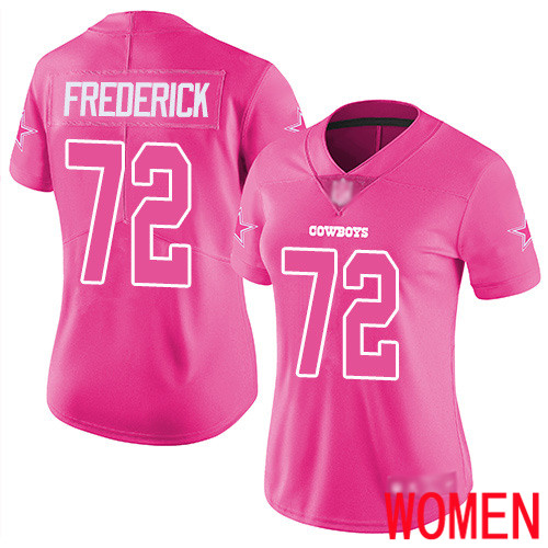 Women Dallas Cowboys Limited Pink Travis Frederick #72 Rush Fashion NFL Jersey->dallas cowboys->NFL Jersey